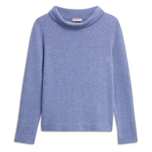 Hobbs London Merino Wool Cashmere Funnel Neck Sweater Blue XS Soft Cozy Winter - Picture 2 of 10